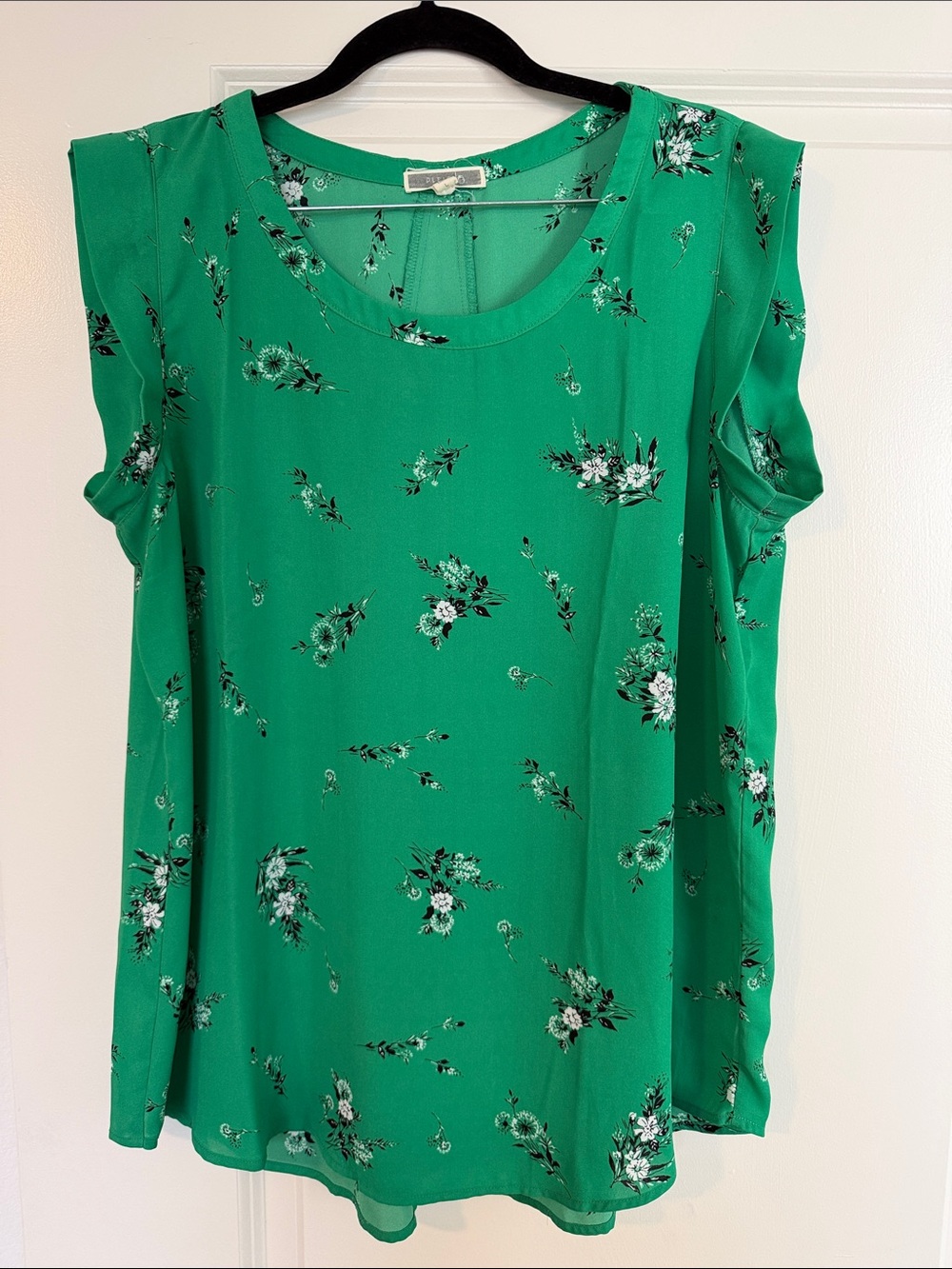 Green Floral Blouse - Women's Top